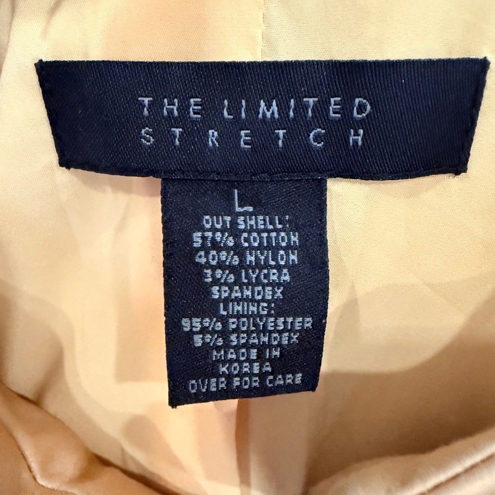 The Limited Stretch Camel Gold Zip Up Mock Neck Jacket Blazer Womens Large L - Picture 2 of 9